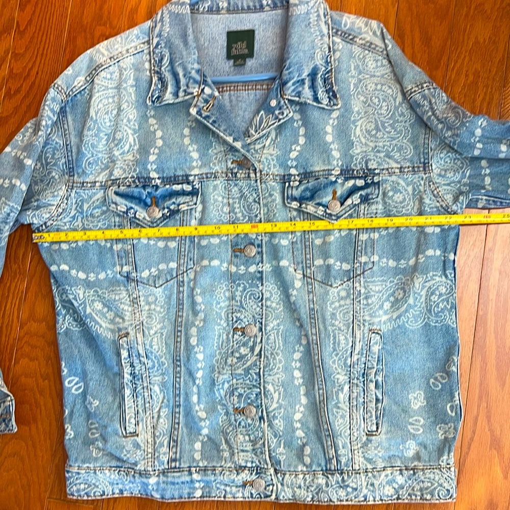 Wild Fable‎ Paisley Bandanna Print Denim Jean Jacket Medium - Picture 9 of 12